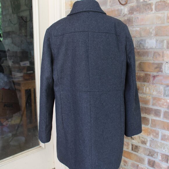 Nautica Women's Wool Coat XL Dark Gray Lined Slash Pockets - Picture 5 of 11